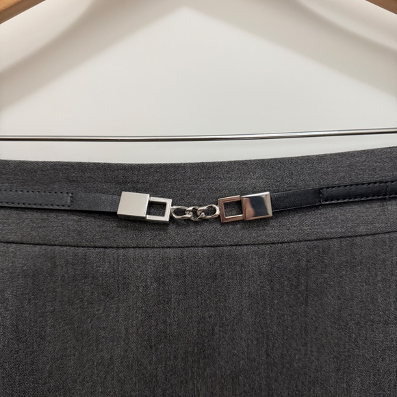 Express Pencil Skirt w/ Belt Detail – Charcoal Grey 8 - Picture 7 of 12